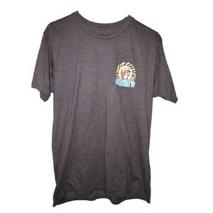 Buc-ees Adult T-Shirt Size L Gray  Short Sleeve Beaver Jeep Graphic Print NWOT